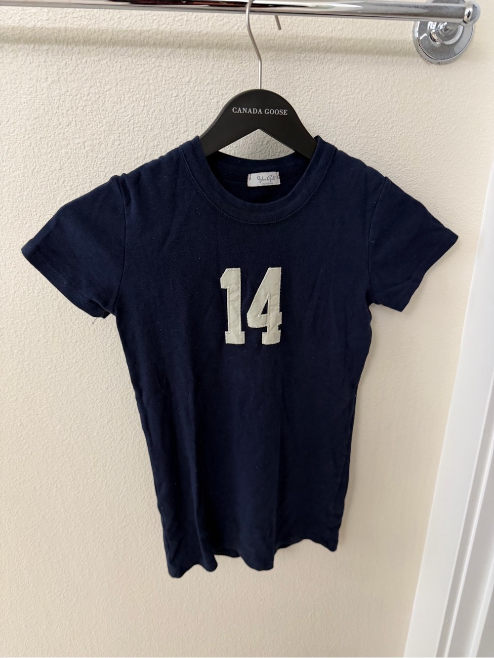 Brandy Melville Navy Tee with White '14' Graphic
